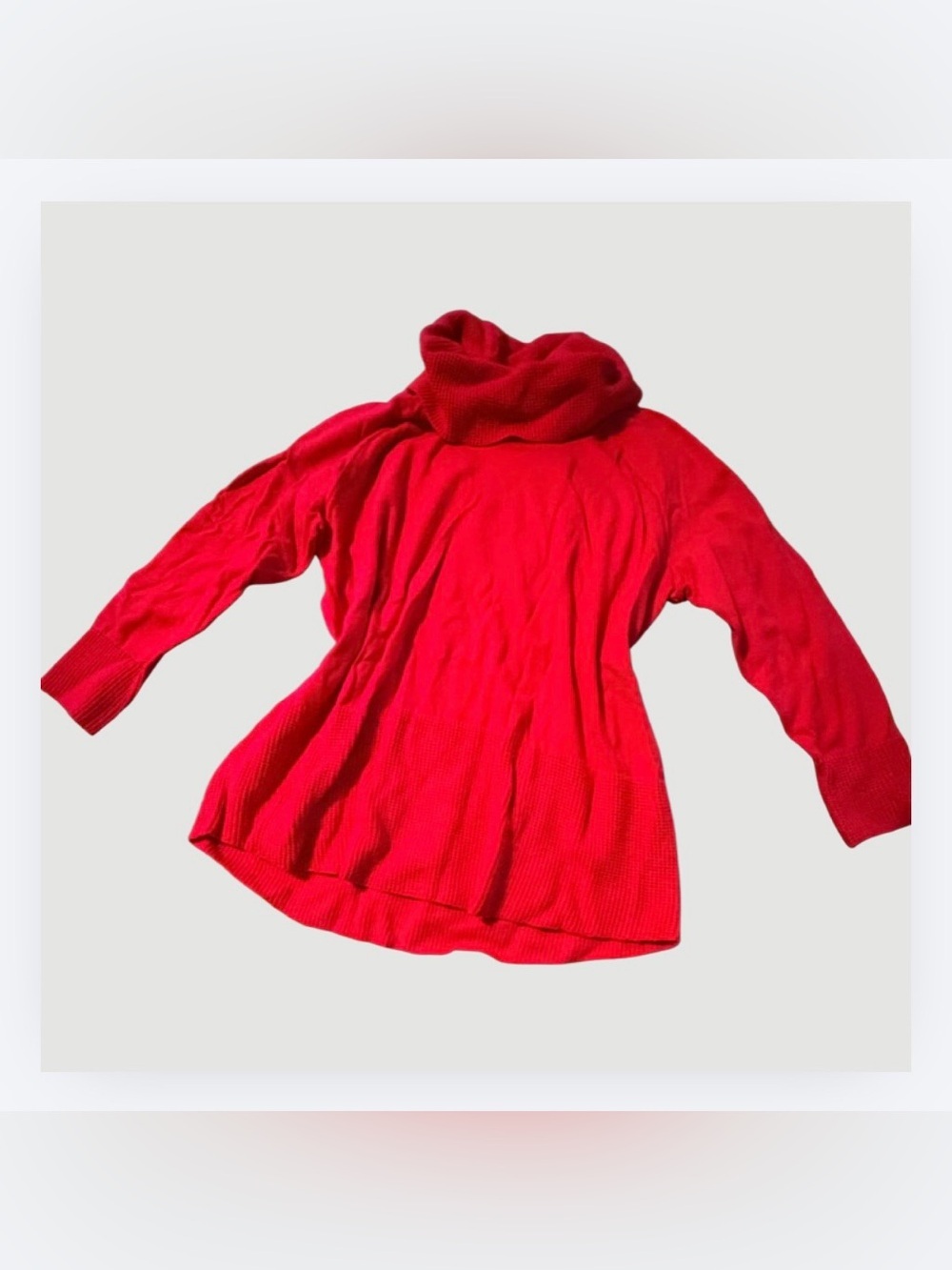 Cyrus Bright Red Cowl Neck Sweater, Size 1X